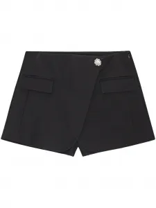 Шорты с драпированными вставками GANNI, черный