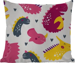 Подушка для улицы с рисунком динозавра, для детей, розового цвета, для девочек, 60 x 60 см, водонепроницаемая, подушка для отдыха, декоративная, для сна MuchoWow