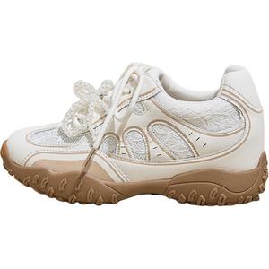 QINGZHUHU Женские низкие кеды светлого хаки из сетки, цвет Light Khaki, Gauze