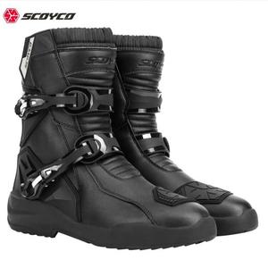 SCOYCO Мотоциклетные ботинки для путешествий, всесезонные водонепроницаемые MT038WP [Black All-Season Model], размер 42