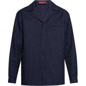 Gg рубашка с длинным рукавом и воротником GUCCI, marine синий