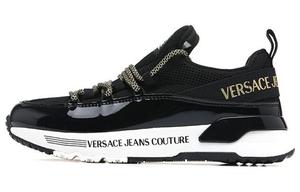 Кроссовки VERSACE JEANS Couture Logo-print Almond-toe Sneakers, черный