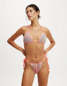 Треугольный бикини-топ Cotton On Crochet в розовом цвете Cotton:On