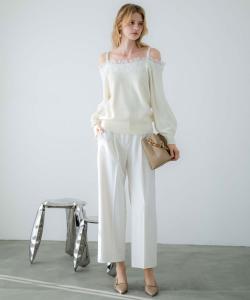 Широкие брюки с карманами Noela, цвет Off White