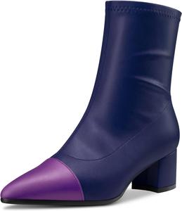 Ботильоны Castamere с массивным каблуком средней высоты, заостренным носком и закрытым мысом, короткие с молнией, для вечеринок, базовая классика, каблук 2,0 дюйма, Navy Blue