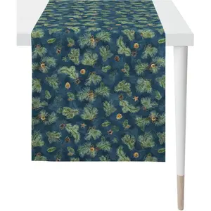 Дорожка на стол 9530 ЗИМНЯЯ СКАЗКА, Рождественский декор, Рождество Цифровая печать Apelt, синий/зеленый/мультиколор