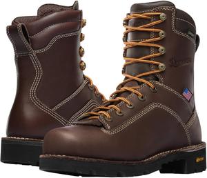 Мужские ботинки Danner 8 Quarry USA с водонепроницаемым сплавным носком - из кожи высокого качества с подкладкой Gore-Tex и подошвой с протектором, устойчивые к электрическому напряжению, коричневый