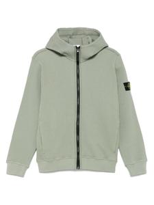 Толстовка с капюшоном из вафельного джерси Stone Island Junior, зеленый