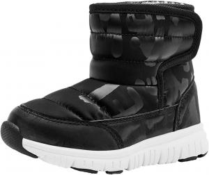 Зимние сапожки для девочек с меховой подкладкой, теплые толстые ботильоны на зиму для холодной погоды, уличные, для катания на лыжах, спортивные ботинки Generic, Black