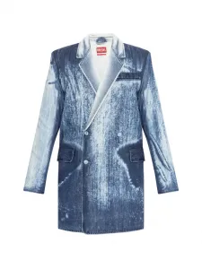 Двубортное пальто с карманами Diesel, синий