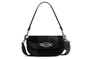 COACH Сумка-седло из овчины через плечо средний размер женская черная