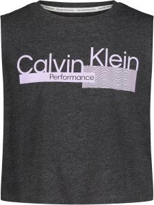 Майка Calvin Klein Girls Performance, без рукавов, с круглым вырезом, с логотипом, Charcoal Muscle