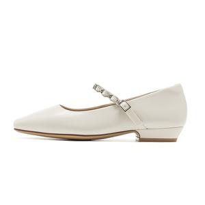 AOKANG Туфли Мэри Джейн на массивном каблуке женские бежевые, цвет Beige 1254111022B