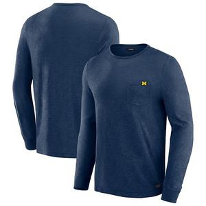 Мужская футболка с длинным рукавом j palmer navy michigan wolverines in-the-pocket Unbranded