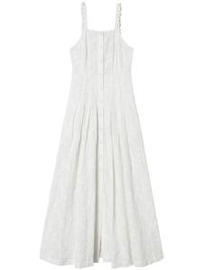 TWINSET муслиновое платье макси с вышивкой, нейтральный