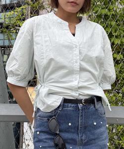 Короткая блузка без воротника с боковой лентой Aimoha - Select -, цвет Blue