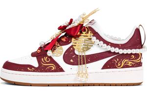 Женские низкие скейтерские кроссовки Court Borough Slip Resistant Abrasion Resistant Nike, красный/белый