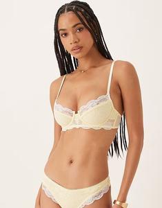 Бюстгальтер Kat The Label Arabella на косточках из кружева цвета лимончелло