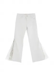 Брюки с кружевными вставками Miss Blumarine, белый