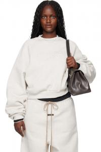 Fear Of God Essentials Серая праздничная толстовка с тиснением в стиле 90-х, реглан, круглый вырез