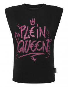 Футболка без рукавов Sexy Pure со стразами PHILIPP PLEIN, фуксия