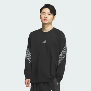 Футболка с длинным рукавом свободного кроя Adidas Wording Pack, цвет Black
