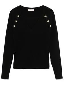 LIU JO свитер с V-образным вырезом, черный