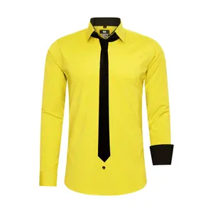 Рубашка с длинными рукавами Rusty Neal и галстуком, желтый