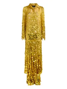 Шелковое платье с пайетками ETRO, желтый