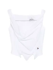 Топ Sunday с открытыми плечами и драпировкой Vivienne Westwood, белый