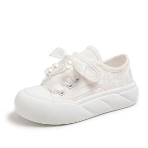 Нескользящие, износостойкие, дышащие низкие кроссовки для скейтбординга для детей SHIBU, белый