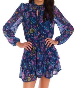 Блузка Моника в богемном цветочном темно-синем цвете ALLISON NEW YORK