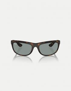 Солнцезащитные очки Ray-Ban Balorama с прямоугольной оправой и синими линзами в цвете «гавана»