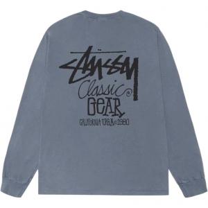 Классическая футболка с длинным рукавом Pigment Dyed Stussy, синий