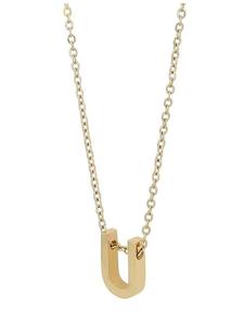 Adeliás Женское колье - буква N из нержавеющей стали 45+5 в золотом исполнении