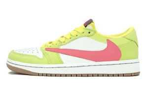 Баскетбольные кроссовки Travis Scott x Air 1 Slip Low Top Vintage, унисекс, светло-зеленые Jordan, Light Green