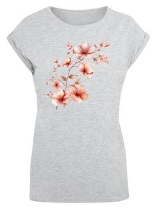 Рубашка F4NT4STIC Rosa Blumenzweig 3D, пятнистый серый