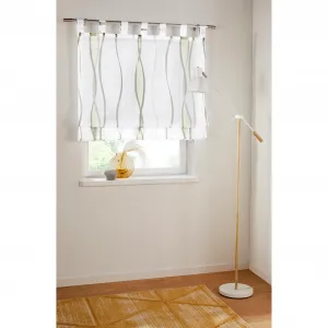 Мой дом римская штора «Димона» с петлями, прозрачная, вуаль, полиэстер My Home, кремовый/зеленый