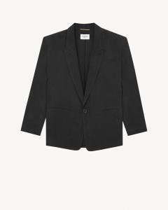 Жакет из шелкового хаботая Saint Laurent, черный
