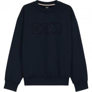 Босс Логотип Детализированный свитшот HUGO BOSS, темно-синий