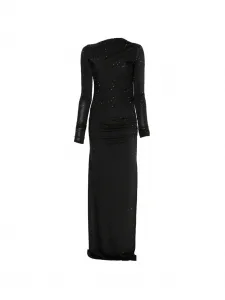 Макси-платье sophie с длинными рукавами и украшениями THE ANDAMANE, черный