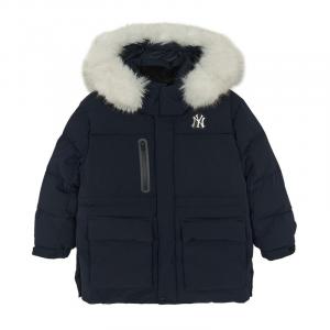 Пуховик с капюшоном, умеренно утепленный, водонепроницаемый MLB KIDS, new york yankees/темно marine синий