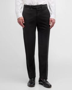 Мужские брюки из однотонной шерсти Brioni, цвет Black