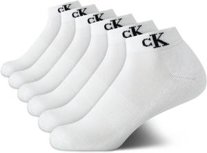 Женские носки Calvin Klein Quarter - упаковка из 6 пар носков с мягкой подошвой, дышащими и низким вырезом для бега, ходьбы и повседневной носки, White