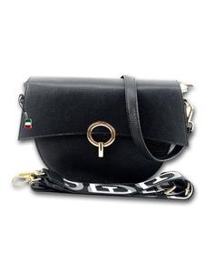 Кожаная сумка через плечо, городская сумка Florence, черная, около 30 см Florence