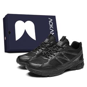 Мягкие, износостойкие, легкие, нескользящие, низкие, массивные кроссовки для мужчин AOKANG, Warrior Black+Giveaway