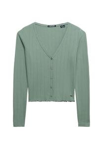 Superdry & Co Кардиган 'Athletic Essential Pointelle' вязаный, зеленый