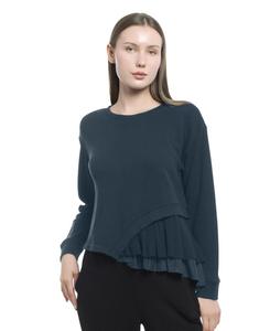 Женская толстовка с круглым вырезом из микс-материалов WILT Clothing, Legion blue