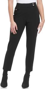 Женские повседневные прямые брюки Calvin Klein Lux Stretch с двумя пуговицами, Black