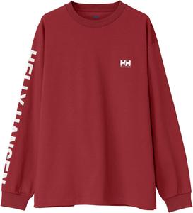 Футболка с длинным рукавом и надписью Helly Hansen, унисекс, модель HM32578, унисекс, для взрослых, красный